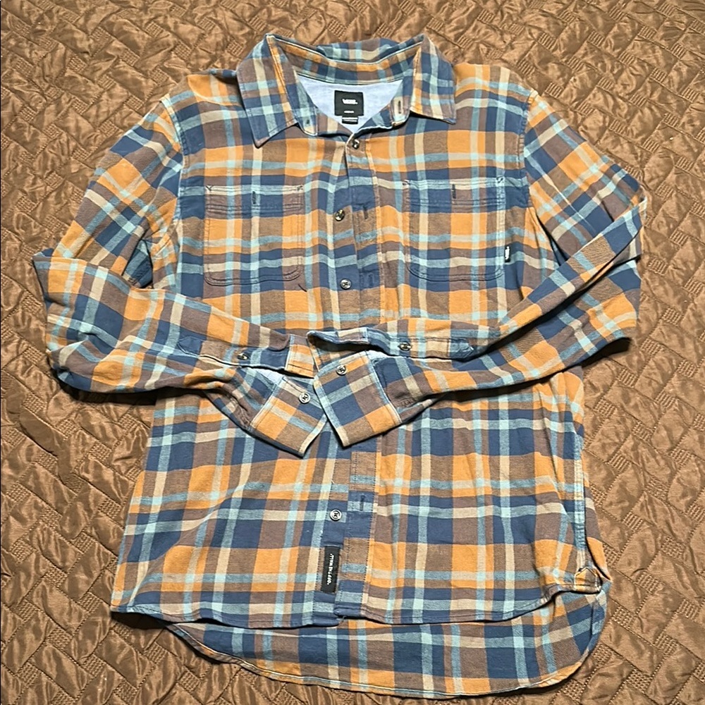 Vans Blue and Orange Casual Button Down Shirt